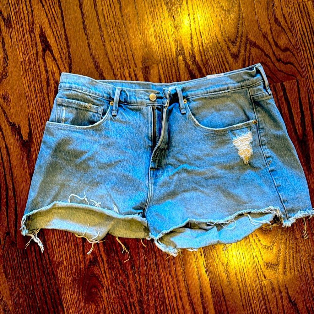 Worn once - Good American Jean Shorts